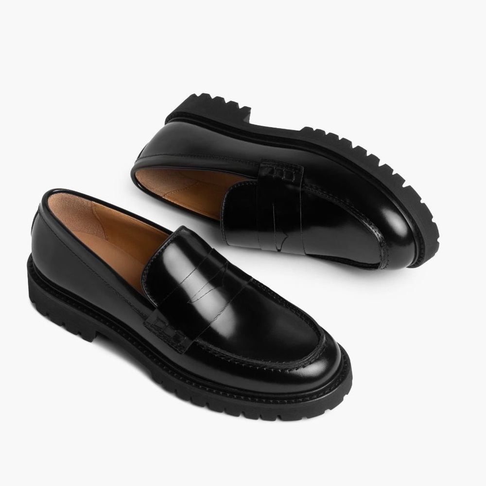 Thursday Boot Company Patent Leather Penny Lug Sole Loafer Dress Shoe Chunky - Picture 3 of 15